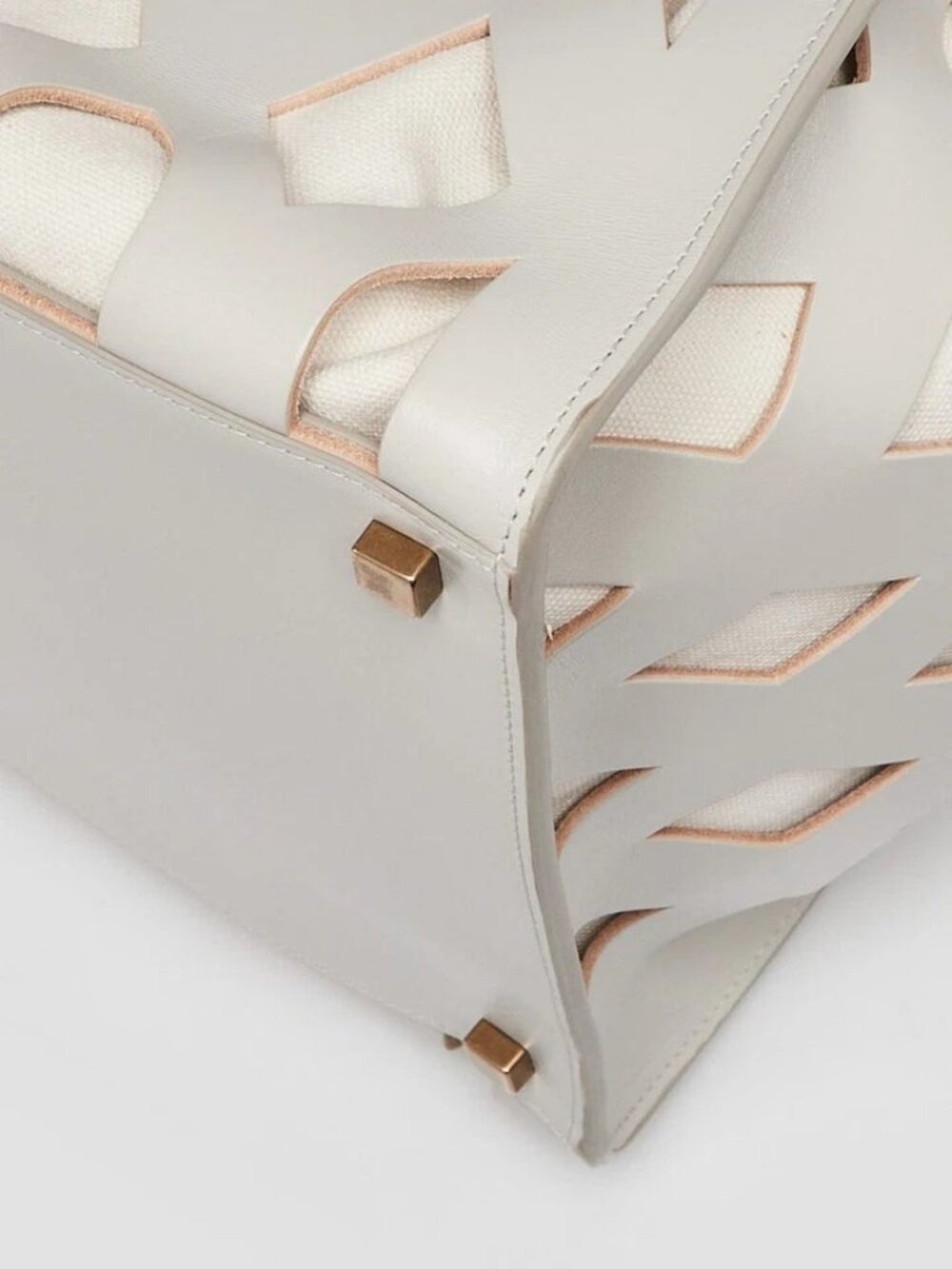 Celine Pale Grey Calfskin Leather Medium Cutout Phantom Luggage Tote Bag - Picture 8 of 12